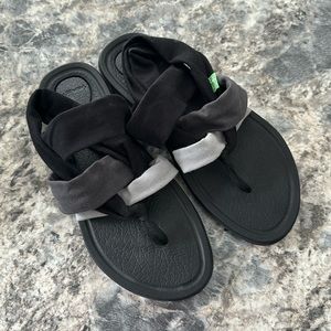 Sanuk Yoga Sling Womens Size 8 Black Shoes Sandals Comfort Lightweight